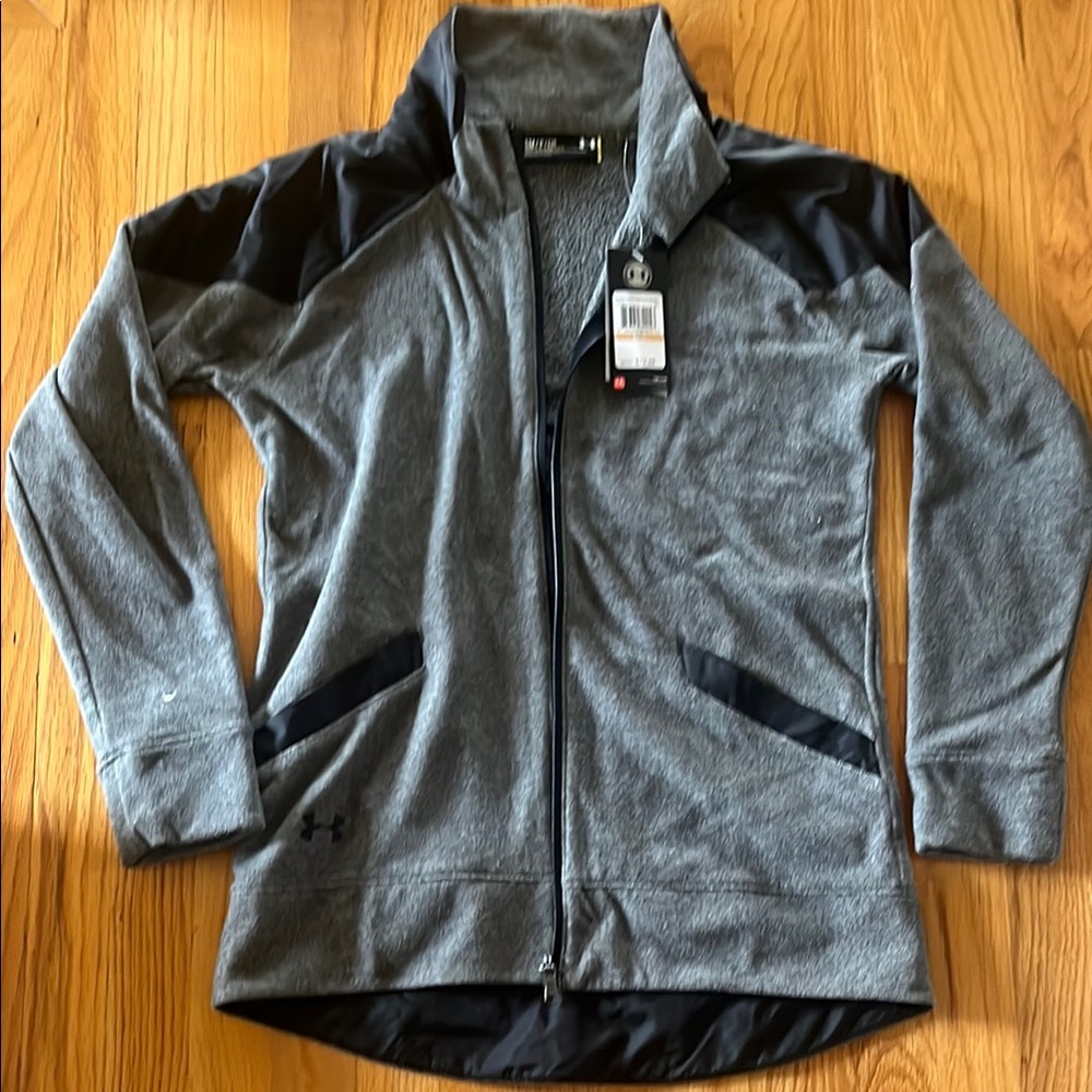 Under Armour Heather Gray and Black Full-Zip Jacket